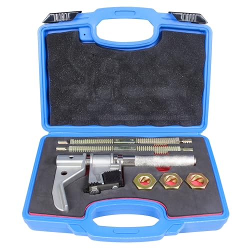 Universal Outside Thread Chaser Repair Tool for 1” to 5-1/4” O.D. (25~135mm) with Standard Thread 6pcs Dies Set,2pcs External & INTERNALTHREAD Restoring File Set,3pcs Die Nut. - style: tool with 6 die,2 thread files,3 die nut