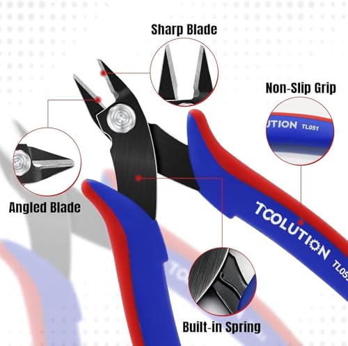 3-Piece Electrician's Pliers Set Professional Wire Stripping Tool | 7” Wire Stripper & 5” Needle Nose Pliers & 5” Wire Cutter Spring-Loaded Design & Non-Slip Grip for Electrical Work, DIY - color: Flush Cutter+needle Nose+wire Stripper