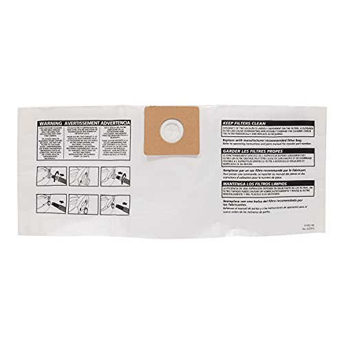 Shop-Vac 9066900 Disposable Filter Bags (3-Pack) | Fits 3 Gallon Tanks, Ideal for Dry Pickup, Non-Hazardous Materials, Compatible With Shop-Vac 3 Gallon Models