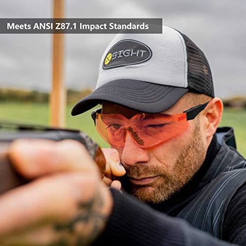 AntiFog Shooting Glasses ANSI Z87.1 Eye Protection for Indoor Oudoor - color: Vermilion Lens