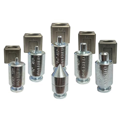 Mastercool 71098 37° Flaring & Double Flaring Adapter Set – Hydraulic Tool Compatible – For Automotive, Racing, Hydraulic & HVAC Applications (3/16” to 1/2”)