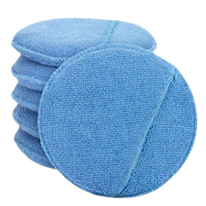 Microfiber Wax Applicator Pads, 6PCS, 5-inch | Finger Pocket, Polishing Foam Pad, Car Cleaning, Fine Polishing