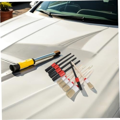 ibasenice 10pcs Car Interior Detail Dust Brush Set with Pp Bristles, Automotive Cleaning Brushes Kit for Dashboard, Air Conditioner Vents, and Engine, SUV Detailing Tool for Vehicle