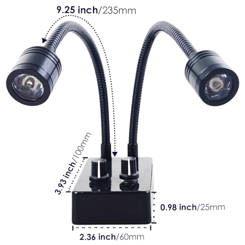 Microscope Light Source, USB Desk Dual Gooseneck Lights LED Mini Spot Light Illuminator for Stereo Microscope Camera Industrial Video Zoom C Mount Lens for Repair Soldering PCB Lab