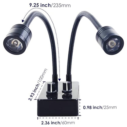 Microscope Light Source, USB Desk Dual Gooseneck Lights LED Mini Spot Light Illuminator for Stereo Microscope Camera Industrial Video Zoom C Mount Lens for Repair Soldering PCB Lab