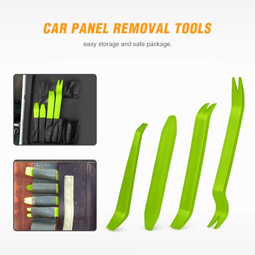 GOOACC Auto Trim Removal Tool Kit No-Scratch Tool Kit for Car Audio Dash Window Molding-4PCS (Green) - color: Green, size: 4PCS Trim Removal Tool