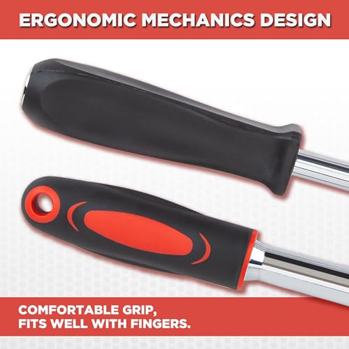 CARTMAN 53PCS 1/4 in Drive Socket Ratchet Wrench Tool Set with Bits&Case | auto repair, home maintenance, garage, DIY, metric sockets, ratchet wrench, bit socket set, extension bar, storage case - style: 53 Piece