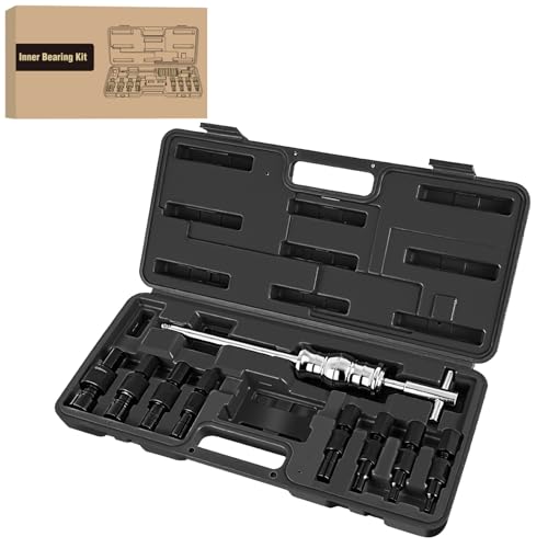 GOOACC 9PCS Blind Inner Bearing Puller Set, Slide Hammer with Expandable Collets 8-32MM Blind Hole Collet Bearing Slide Hammer Puller Set Internal Pilot Bearing Removal Tool for Axles Bearings, Black - color: 9pc Blind Inner Bearing Puller Black