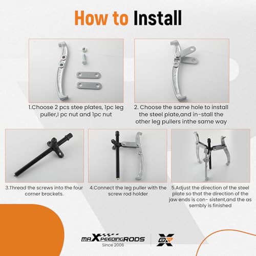 maXpeedingrods 3" 4" 6" 8" Gear Puller Set, 2 Jaw & 3 Jaw Bearing Puller Kit with Ratchet Wrench, 72pcs Reversible Jaw Gear Pulling Tool for Internal External Bearing Gear Pulley Flywheel Removal - style: 2/3 Jaw Puller W/Wrench
