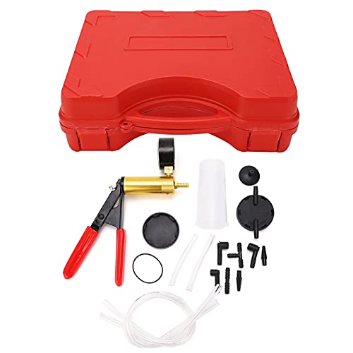 Aramox Hand Held Vacuum Pump Tester Kit for Brake Bleeding, Multi Functional Gauge with Carrying Case, Attach Hoses and Adaptors for Most Vehicles