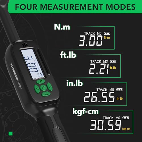 3/8 Inch Digital Torque Wrench, 2.2-44.3 Ft-lbs/3-60Nm, Buzzer and LED Notification, Small Electronic Torque Wrench for Motorcycles - size: 2.2-44.3 ft-lb/3-60 Nm