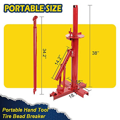CHEDA Manual Portable Hand Tire Changer Bead Breaker Tool for Home Garage | fit for 8” to 16” Tires)