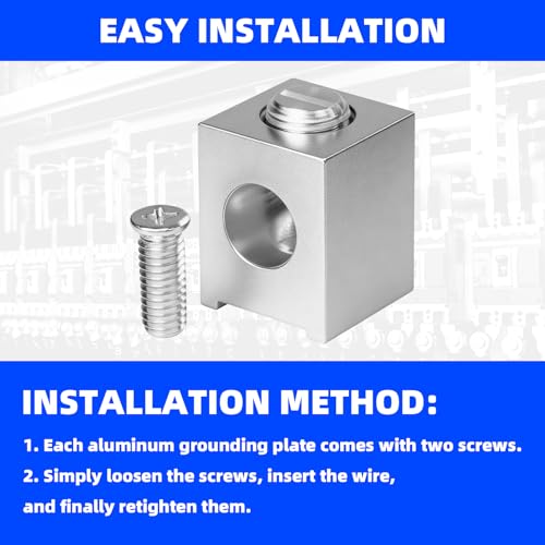 8 Pack #4-2/0 Neutral Lug Kit, Aluminum Circuit Breaker Ground Lugs | Aluminum neutral lugs with mounting screw and wrench, secure wire connection for electrical panels and grounding installation