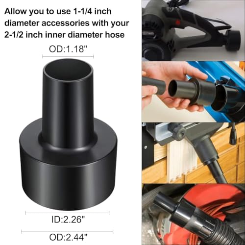 10 Pcs Universal Vacuum Attachments for Shop Vac Accessories - 2 1/2" to 1 1/4" and 1 7/8" to 1" Vacuum Hose Adapter Kit, Vacuum Brush Attachment Flexible Crevice Tool, Vacuum Extension Wand - size: 10 PCS