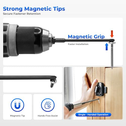 Impact Rated Screwdriver Bit Set, 4" Extended Long Magnetic Power Bits, Premium S2 Steel, Shock-Absorbing Design, 1/4" Hex Shank for Power Drill & Impact Driver (4 Inch Metric Hex) - size: 4 Inch Metric Hex