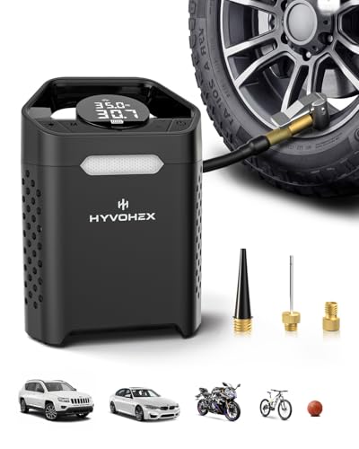 Heavy-Duty 160 PSI Tire Inflator,Electric Ball Pump for Sports Balls,Portable Air Pump with Digital Pressure Gauge and LED Light,Bike Pump for Car,SUV,Bicycle,Basketball,Soccer,Volleyball and Football - color: Black