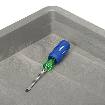 Global Industrial Plastic 2 Shelf Tray Service & Utility Cart, 38” x 17-1/2”, 5" Rubber Casters - color: Gray