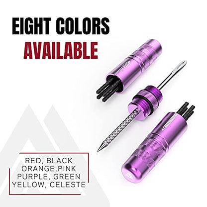 KOM Cycling Tubeless Tire Repair Kit for Bikes 8 Colors! Fixes Mountain Bike and Road Bicycle Tire Punctures - color: Purple