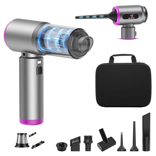 Car Vacuum 3 in 1 High Power Cordless Mini Vacuum Cleaner& Air Blower, 25000PA Suction 250000RPM Air Duster, 6000mAh Portable Handheld Small Vacuum Cleaner for Car Home Office