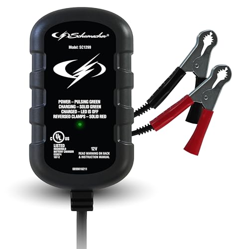 Schumacher Electric 0.8A Car Battery Charger & Maintainer, 12V – SC1299 - size: 800mAh 12V Battery Maintainer