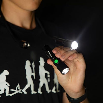 LitezAll Rechargeable Bendable Neck Light | 500 Lumen Dual Magnetic Flashlights | Hands Free Flexible Gooseneck Reading Light | Portable LED Work Light for Mechanics, Knitting & Repairs