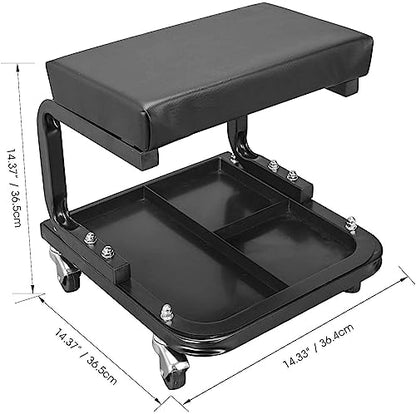 Torin ATR6300B-1 Rolling Creeper Garage/Shop Seat: Padded Mechanic Stool with Tool Tray Storage, Black - style: Normal Seat