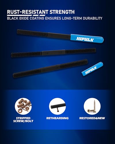 3 PCS Thread File Set - 5140 Alloy Steel SAE & Metric Thread Files with Ergonomic Handle - Professional Thread Restorer Kit Repair Tool for Automotive, Plumbing & Industrial Use