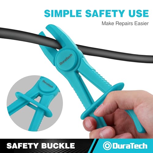 DURATECH 6-Piece Hose Clamp Pliers Set, Pinch Clamp Pliers, Blue | Ideal for Flexible Hoses, Fuel, Gas, Brake & Radiator Lines - size: 6-Piece, style: Straight（Blue）