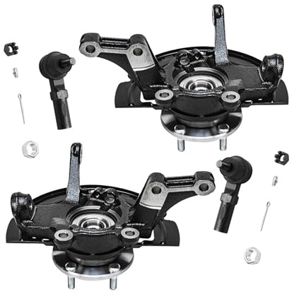 Detroit Axle - Front Knuckles Tie Rods for 2.5L Nissan Altima 2002 2003 2004 2005 2006 Steering Knuckles and Wheel Bearing Hubs Assembly Outer Tie Rod Ends Replacement - size: 4SU50554/Kit