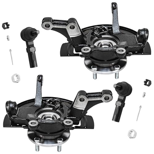 Detroit Axle - Front Knuckles Tie Rods for 2.5L Nissan Altima 2002 2003 2004 2005 2006 Steering Knuckles and Wheel Bearing Hubs Assembly Outer Tie Rod Ends Replacement - size: 4SU50554/Kit
