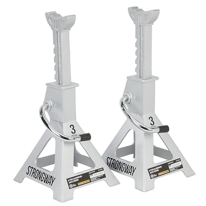 Strongway Aluminum Jack Stands, Pair, 12,000-Lb. Total Capacity, 11.4in.–16.1in. Lift Range