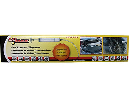 Lumax LX-1387 Fluid Extractor/Dispenser, (15 oz.), Syringe-Action Pump for Brake Fluid, Antifreeze, Power Steering Fluid, Gear Oil & Coolant. Automotive, Garage, Marine & Industrial Use