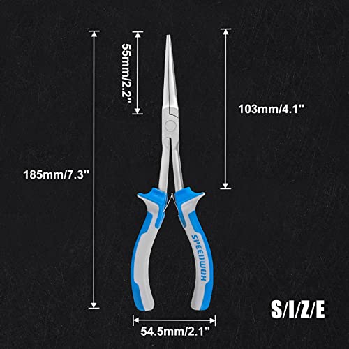 SPEEDWOX 7 Inches Long Reach Needle Nose Pliers Slim Extra Long Nose | Smooth Jaw Mini Precision Wire Looping, Fine Tips Pliers for Jewelry Making, Bending Wire and Small Object Gripping - style: Needle Nose Pliers