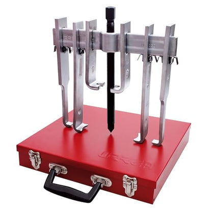 URREA 10-Ton Straight Jaw Puller Set - 12-Piece Mechanical Gear Puller with interchangeable Jaws & Metal Box - 4234B - color: 12-piece Set W/ Metal Box