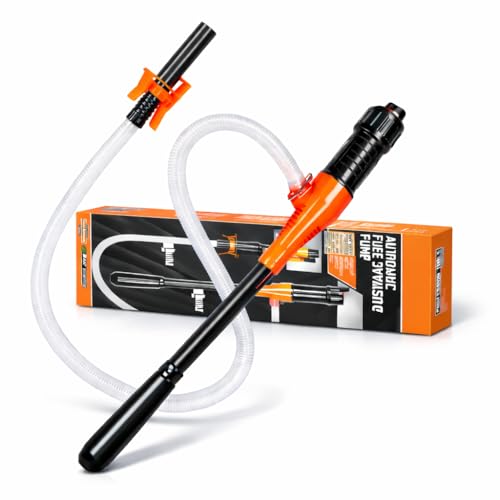 Cordless Electric Fuel Transfer Pump, 3GPM Battery-Powered Gas/Diesel/Kerosene Siphon Pump Kit with Oil-Resistant Hose, Adjustable Flow Nozzle, for Cars, Generators, Lawn Mowers (Orange)