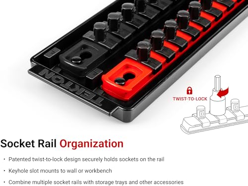 TEKTON Hex Bit Socket Set, 19-Piece | SHB91202 - color: Standard, size: 19-Piece (1/8-3/8 in., 3-10 mm), style: Rail