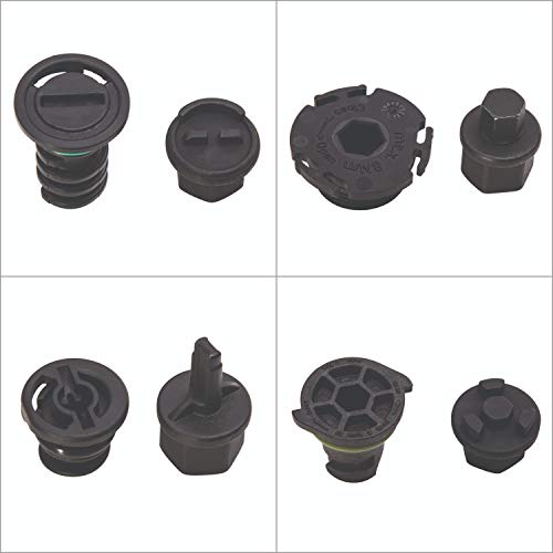 Steelman 6-Piece Oil Drain Plug Wrench Kit for Installing and Removing Plastic Oil Drain Plugs and Bolts, Includes 3/8-inch Drive T-Handle and Five CR-V Steel Adapters