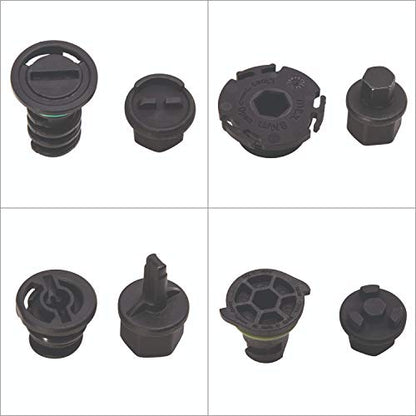 Steelman 6-Piece Oil Drain Plug Wrench Kit for Installing and Removing Plastic Oil Drain Plugs and Bolts, Includes 3/8-inch Drive T-Handle and Five CR-V Steel Adapters