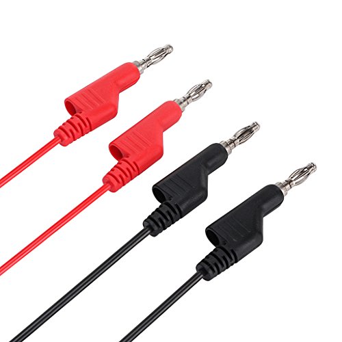 Sumnacon Multimeter Test Lead Set - Stackable Banana Plug to Test Hook, Banana Plug to Alligator Clips Test Cable Kit, Flexible Silicone Electrical Test Wire Leads with Protective - size: 3.3Ft/1M