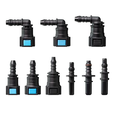 Fuel Line Quick Connect Kit 24PCS,Assorted 5/16 3/8 Fuel Line Fittings Nylon Straight Push-On Release Hose Connector