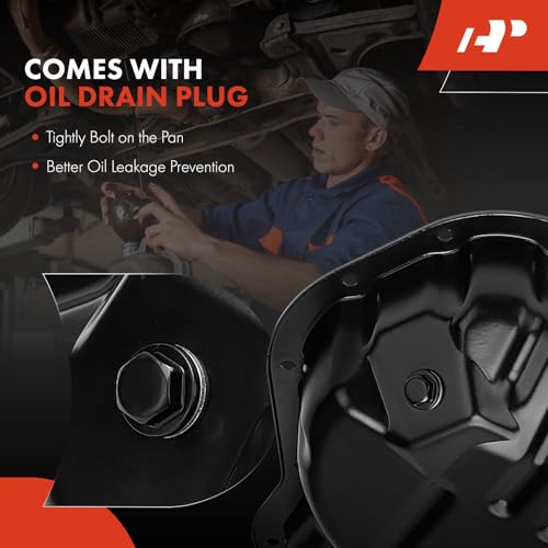 A-Premium Engine Oil Pan with Drain Plug Compatible with Toyota Camry Solara 2002-2006 Corolla Matrix 2009-2013 Highlander 2001-2007 RAV4 2004-2005 L4 2.4L Gas 2AZ-FE