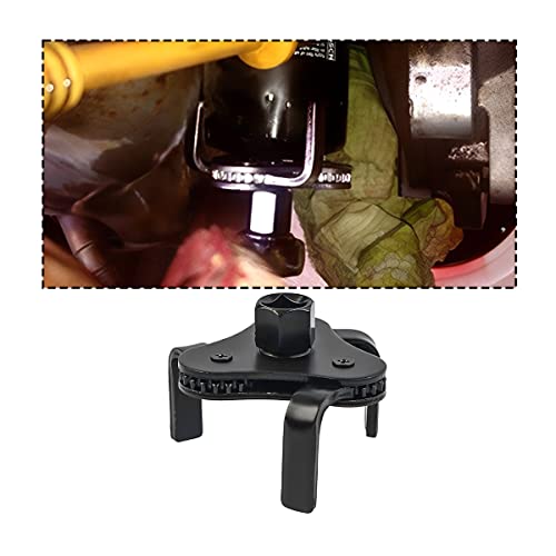 AUCELI Universal Oil Filter Wrench, 3 Jaw Adjustable Oil Filter Removal Tool, 2 Inch to 4-1/4 Inch Range Heavy Duty Oil Filter Change Set, Multifunctional Tool for Cars, Trucks, Tractor - color: Black