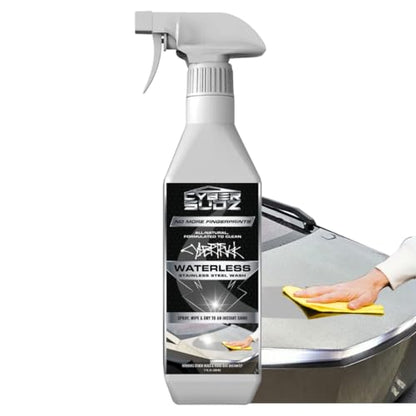 Waterless Stainless Steel Wash, Spot Cleaning For Tesla CyberTruck All Exterior Surfaces - Removes Fingerprints, Water Spots, Dirt & Bird Droppings. Made in USA, 17 Fl. Oz. - size: 17 Fl Oz (Pack of 1)