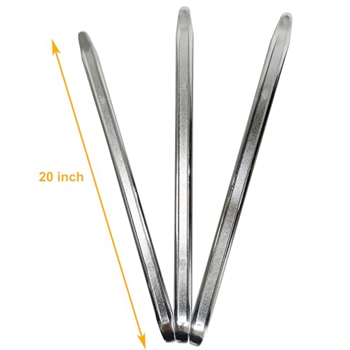 3-Piece 20-Inch Tire Iron Spoon Set - Heavy-Duty Steel Tire Pry Bar Kit, Bead Lifting Tool for Motorcycle, Car, and Vehicle Tire Maintenance - size: 20 inch