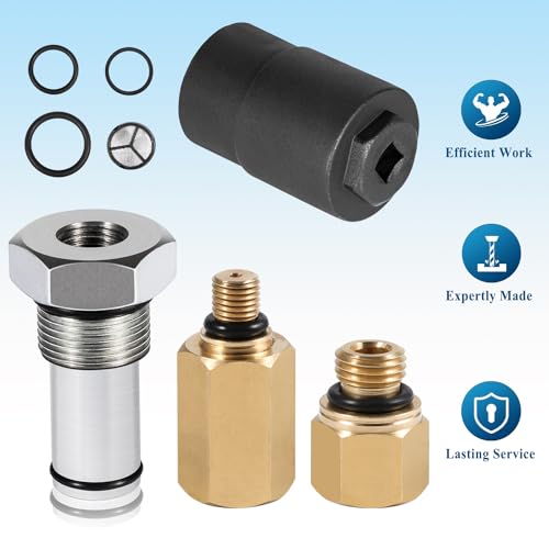 Bonbo 6.0 IPR Valve Socket & Oil Rail Adapters Kit & 6.0 High Pressure Oil Pump IPR Valve Air Test Fitting Tool with Seal Kit, Fits for Ford 6.0L Powerstroke Diesel Engine (8 Pack) - size: 8PCS Set