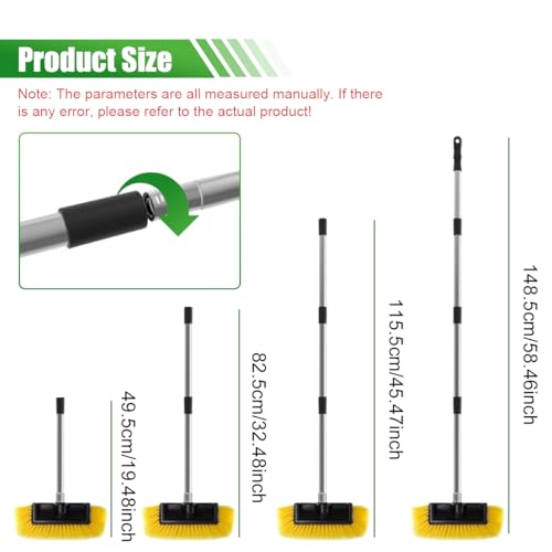 ZIMISI 59" Car Wash Brush with Long Handle, No Scratch Soft Bristle Cleaning Brush, Extendable Windshield Cleaner Tool, Car Cleaning Kit for Boat, RV, Truck, House Siding, Solar Panel (Yellow) - color: Yellow