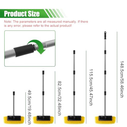 ZIMISI 59" Car Wash Brush with Long Handle, No Scratch Soft Bristle Cleaning Brush, Extendable Windshield Cleaner Tool, Car Cleaning Kit for Boat, RV, Truck, House Siding, Solar Panel (Yellow) - color: Yellow