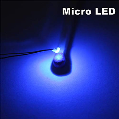 100pcs Pre-soldered Micro pico Litz Wired Leads Blue SMD Led 0603 + Muti-Resistor NEW - color: (3)Blue, size: 100pcs