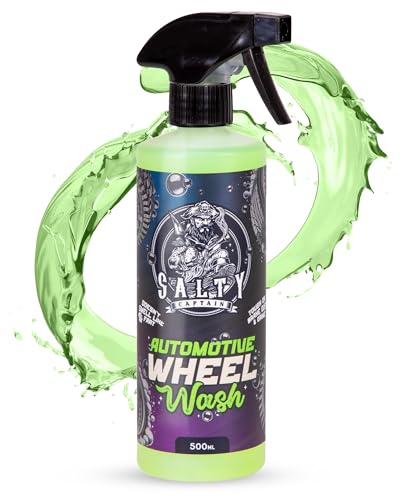 Salty Captain Car Wheel Cleaner 16.9oz – Powerful Wheel Wash Spray for Cars, Trucks, SUVs, Motorcycles & RVs – Tough on Brake Dust & Grime while Safe for Paint & Tires – Premium Quality & Easy to Use