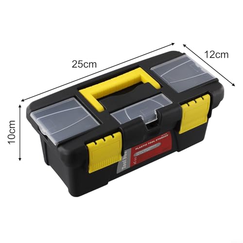 Tool Box Plastic With Handle, Portable Toolbox With Removable Tray And Lockable Design, Toolbox Organizer For Machinery Accessories, Tools And Parts Organization(No inner layer) - size: No inner layer